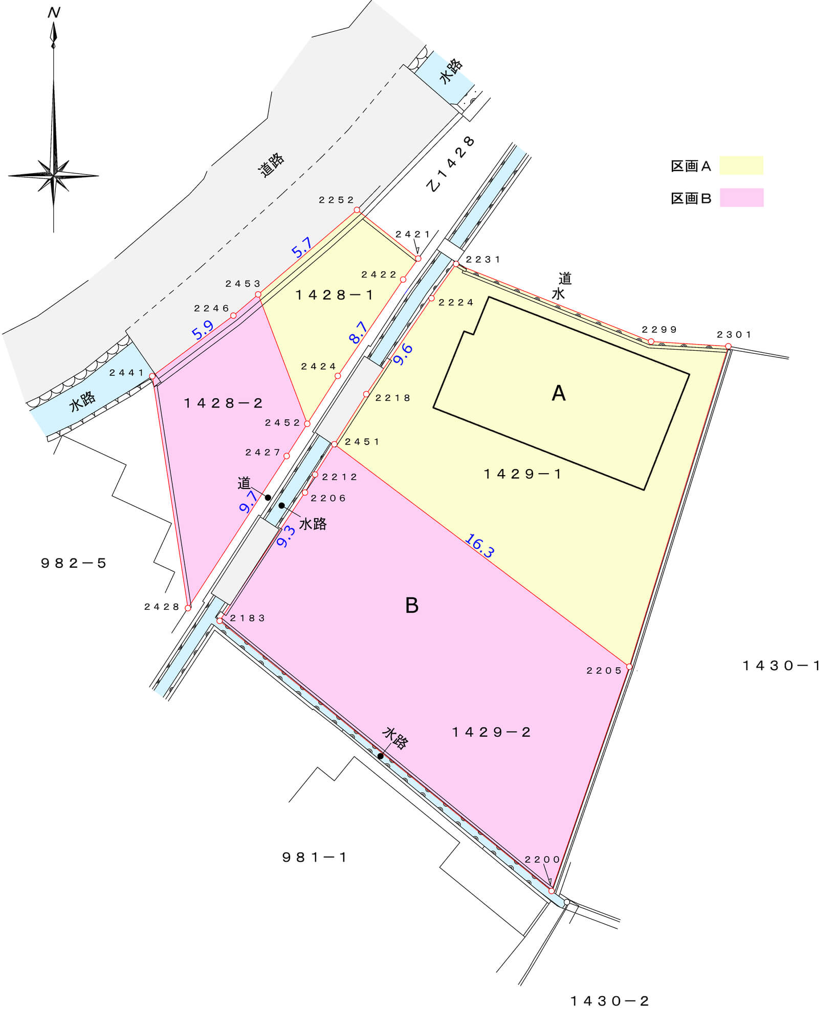 2区画配置図